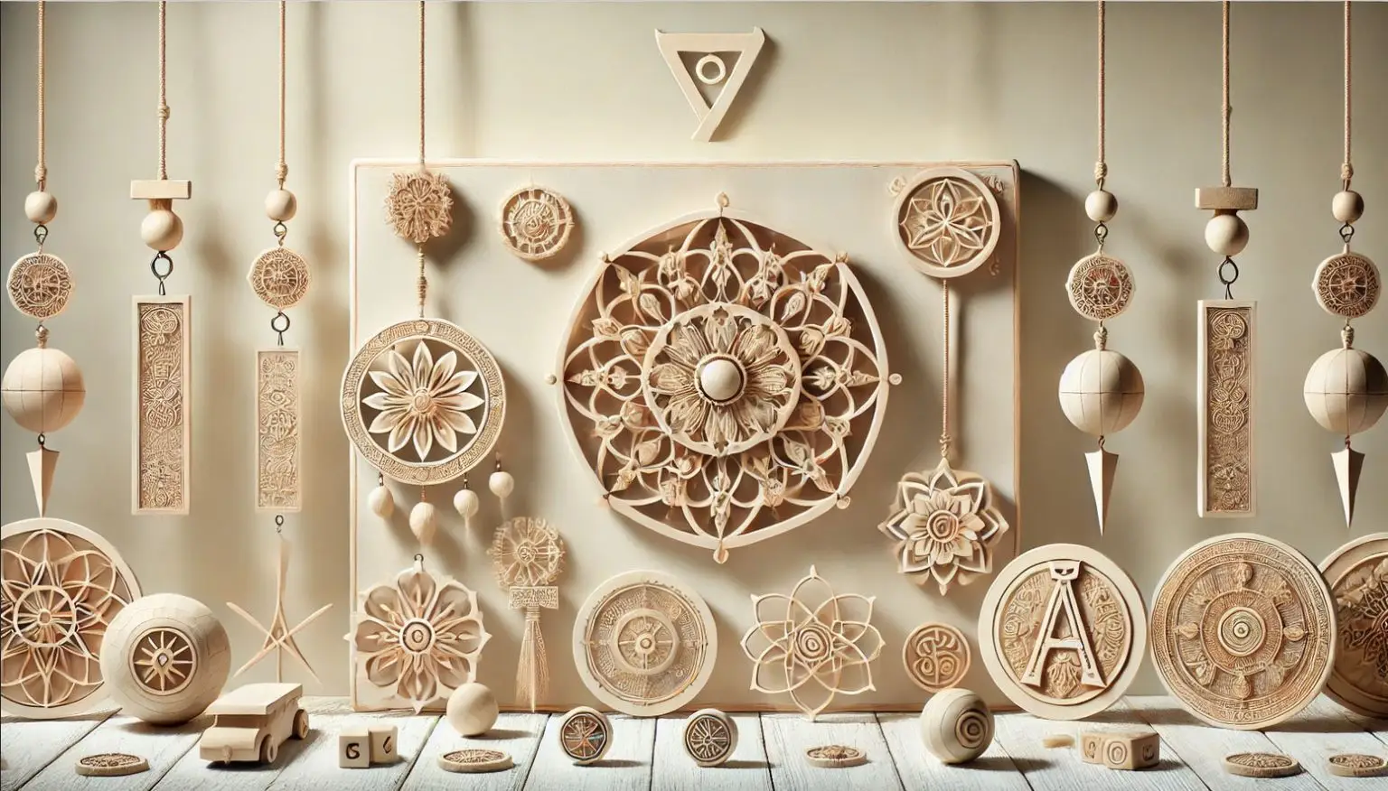 banner péndulos de madera