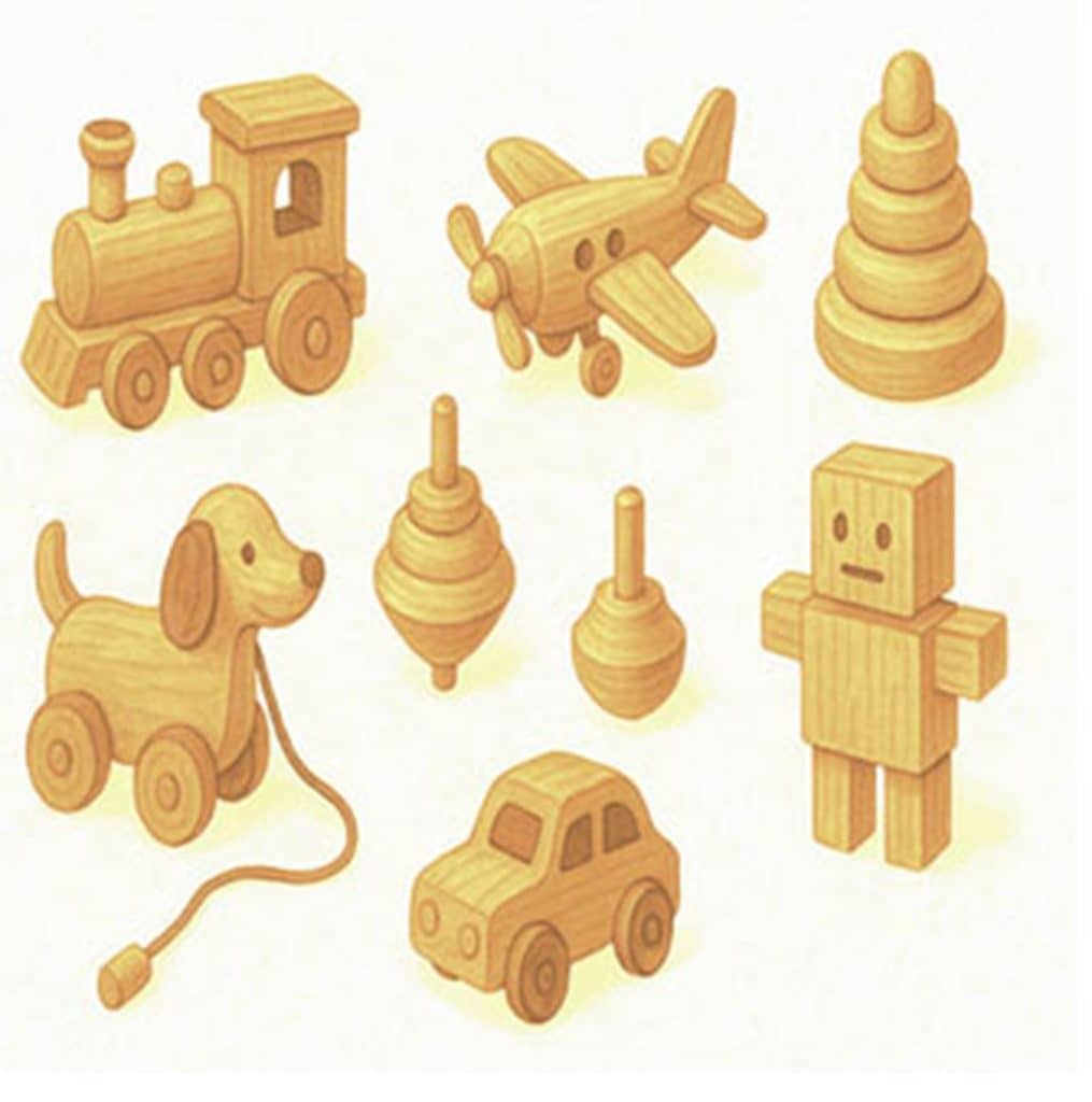 jugetes de madera artesanos