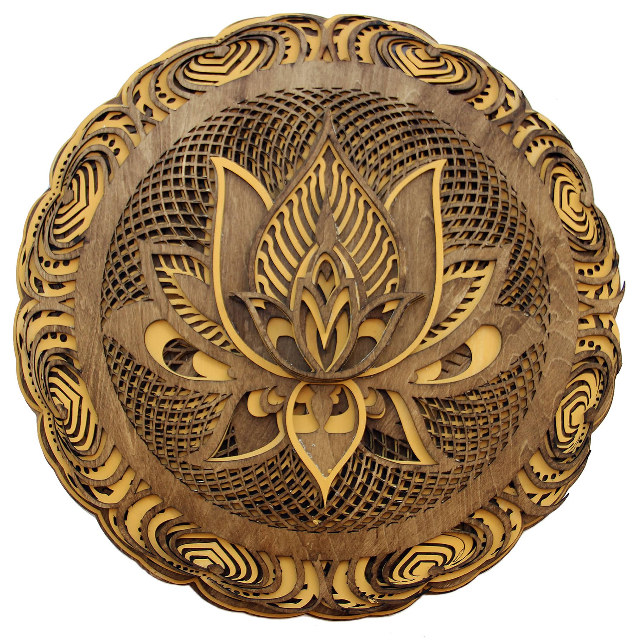 Mandala de madera multicapa artesano