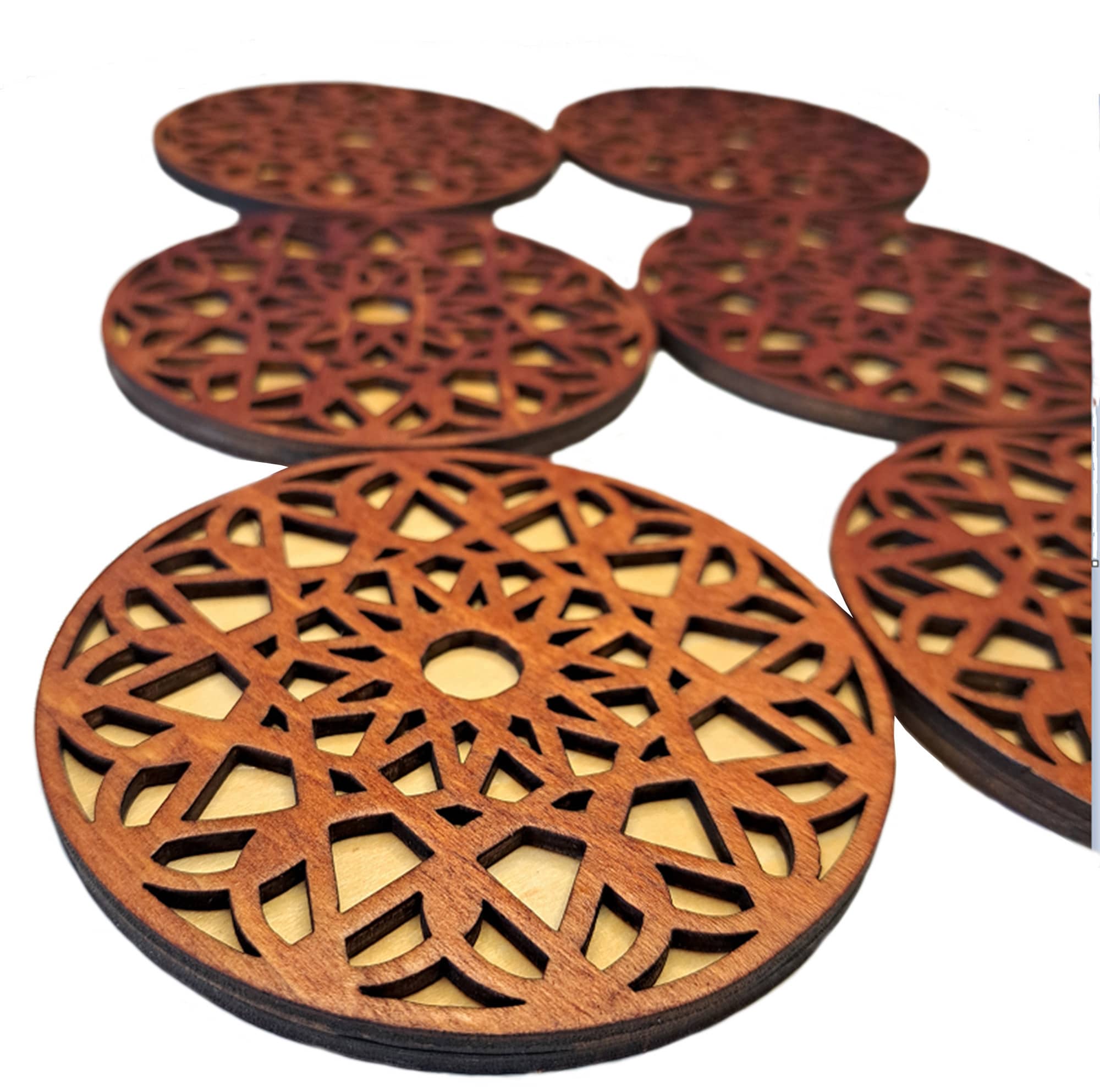 Posa vasos artesanales en madera – Cargados de intención y energía - Imagen 2